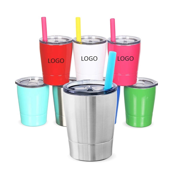 8 OZ. Doubl-wall Stainless Steel Milk Cup with Lid