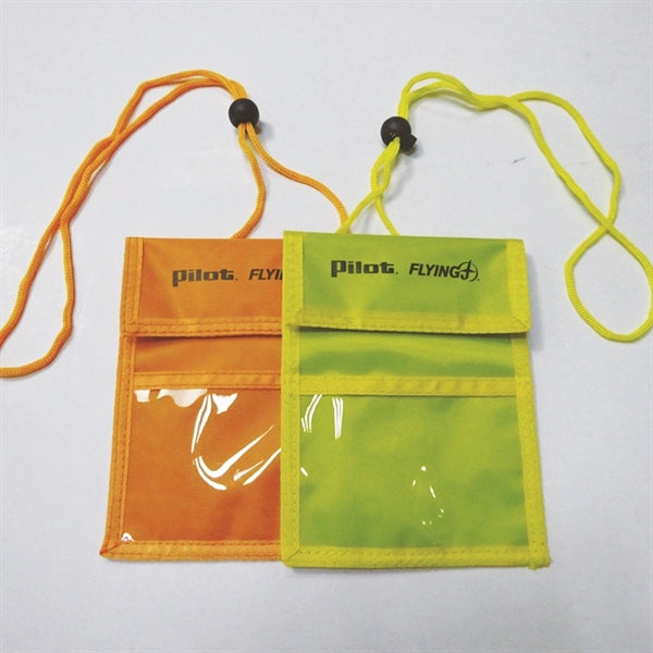 Zipper Neck Wallet w/ Printed Lanyard