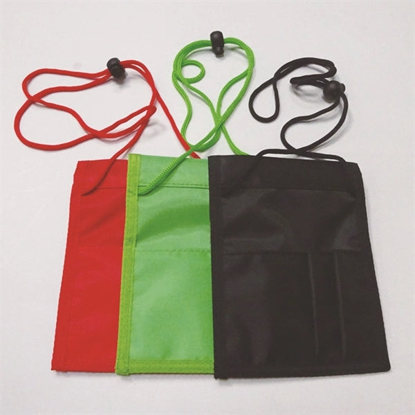 Zipper Neck Wallet w/ Printed Lanyard