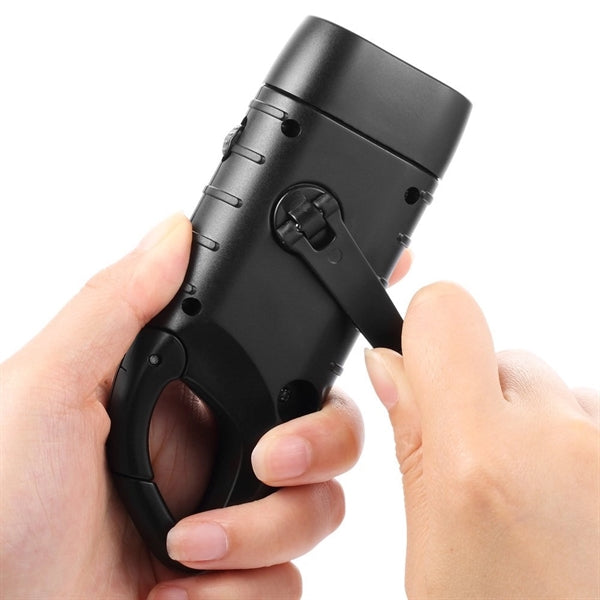 Hand Crank Solar Powered Rechargeable LED Flashlight