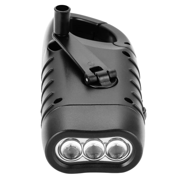 Hand Crank Solar Powered Rechargeable LED Flashlight