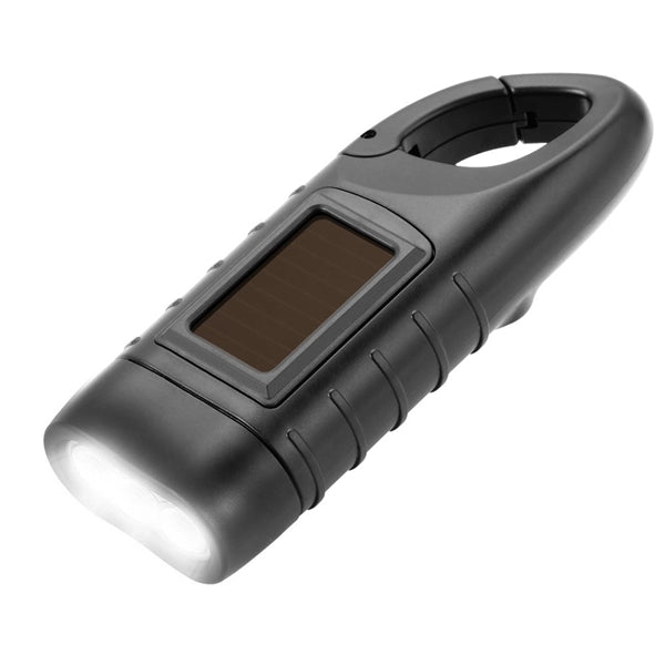 Hand Crank Solar Powered Rechargeable LED Flashlight
