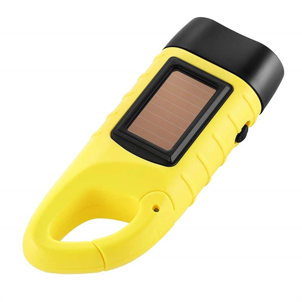 Hand Crank Solar Powered Rechargeable LED Flashlight