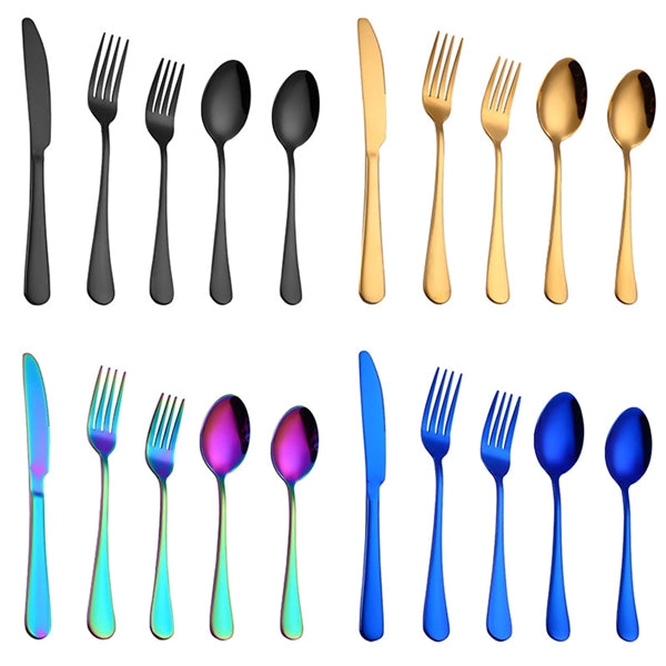 Colorful Stainless Steel Tableware Set
