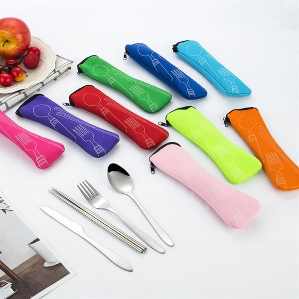 4 Pieces Set Cutlery with Neoprene Case