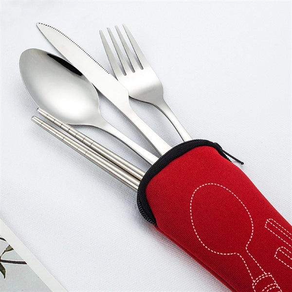 4 Pieces Set Cutlery with Neoprene Case