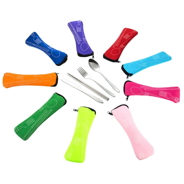 4 Pieces Set Cutlery with Neoprene Case