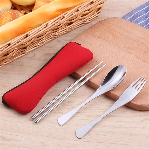 3 Pieces Cutlery Set with Neoprene Case