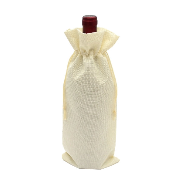 Jute Drawstring Wine Bag