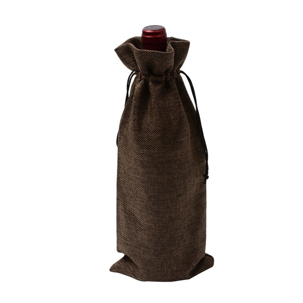 Jute Drawstring Wine Bag