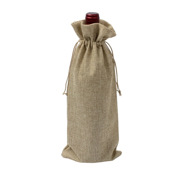 Jute Drawstring Wine Bag