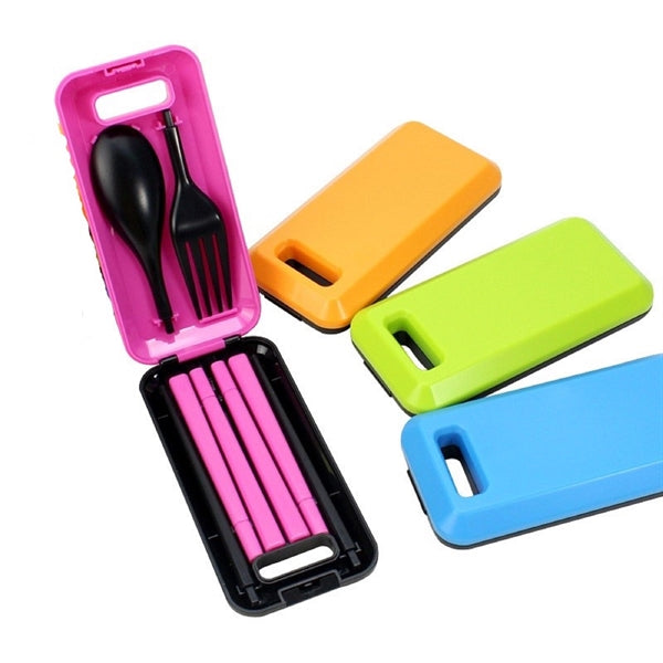 3 in 1 Collapsible Chopsticks Spoon Fork Set