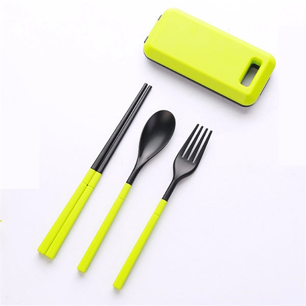3 in 1 Collapsible Chopsticks Spoon Fork Set