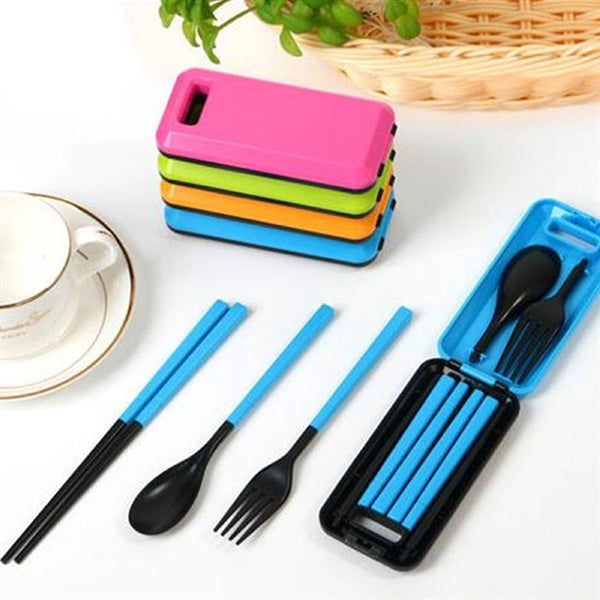 3 in 1 Collapsible Chopsticks Spoon Fork Set