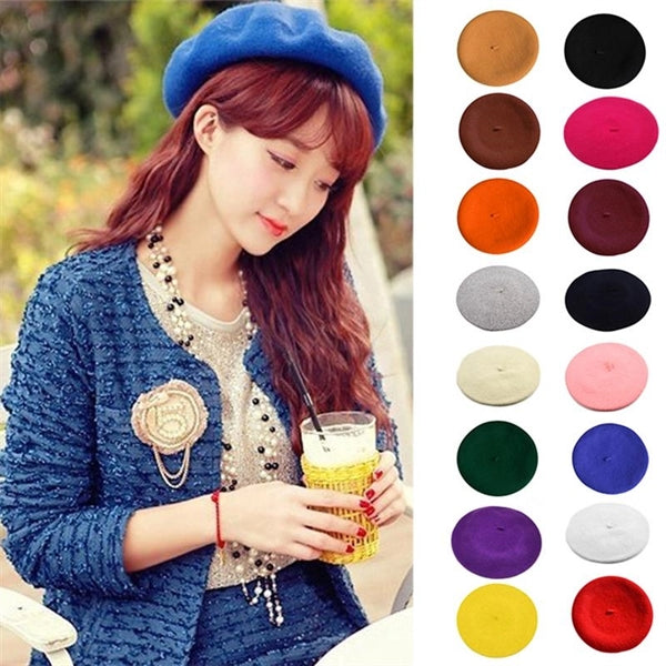 Lady spring Winter Berets Hat