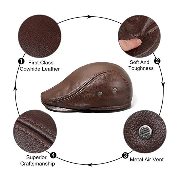 Men's Outdoor Leather Hat