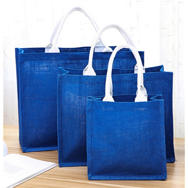 Burlap Tote Bags Soft Cotton Handles Laminated Interior