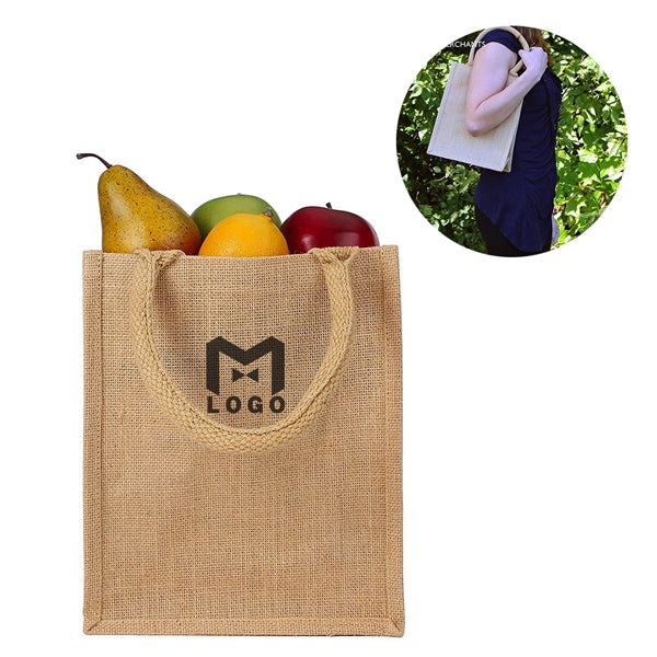 Natural Jute Burlap Tote Bag