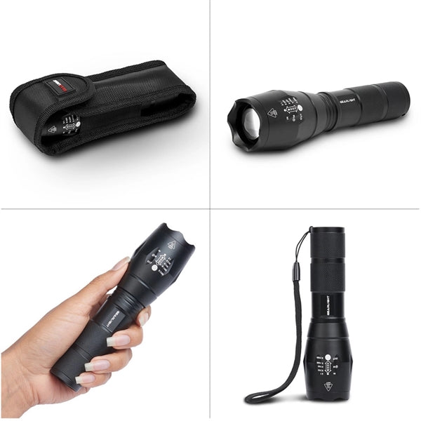 Outdoor Water Resistant LED Zoomable Tactical Flashlight