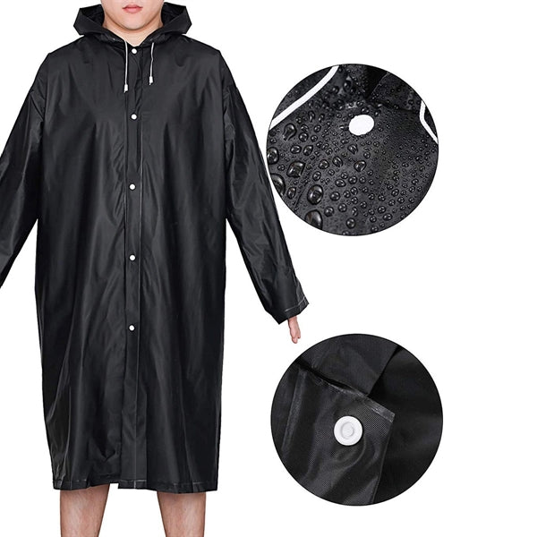 EVA Rain Poncho with Hoods and Sleeves