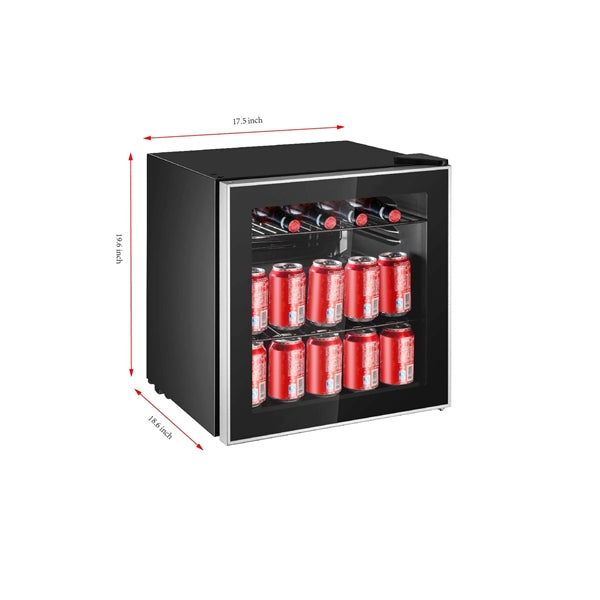 50L 1.7CU FT Mini Cooler Counter Glass Door Fridge