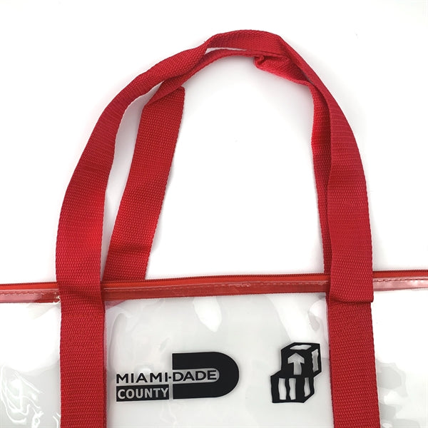 Clear PVC beach boat bags with zipper closure and a