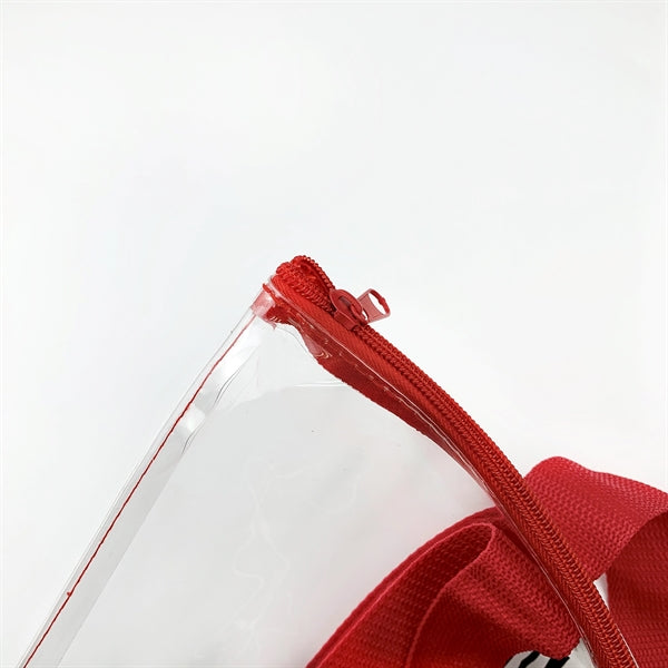Clear PVC beach boat bags with zipper closure and a