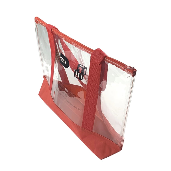 Clear PVC beach boat bags with zipper closure and a