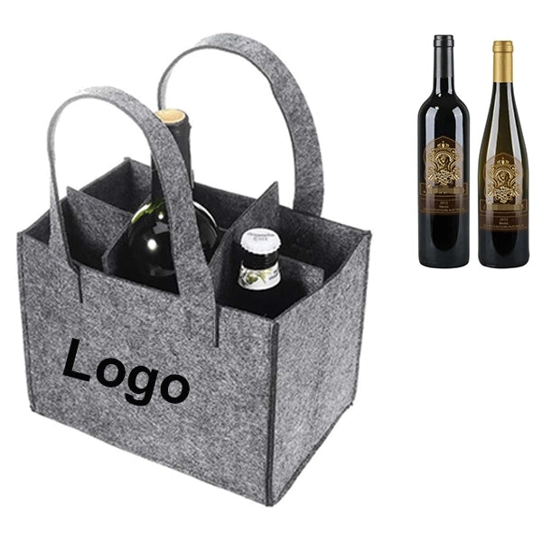 6 Packed Felt Bottle , Gift Wine Packaging Bag