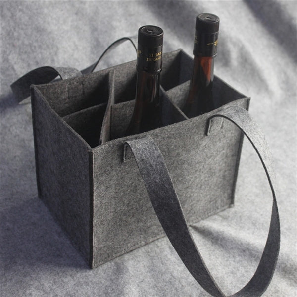 6 Packed Felt Bottle , Gift Wine Packaging Bag