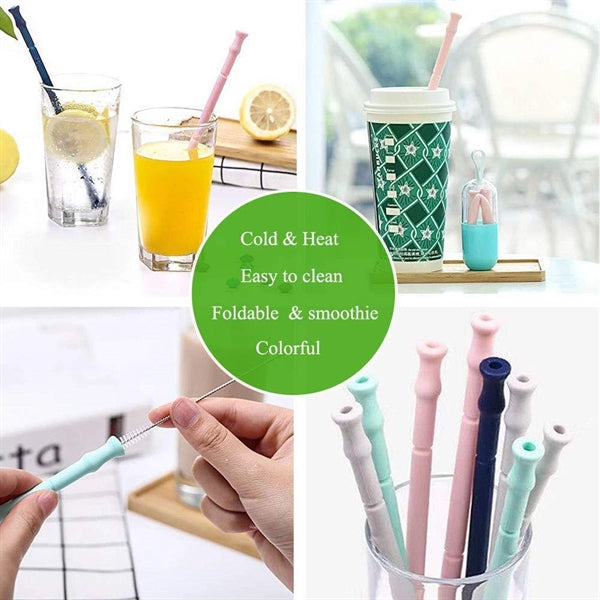 Silicone Collapsible Straw with Carry Case