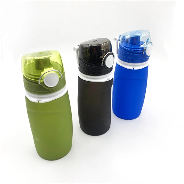 550ml 18oz silicon roll up collapsible water bottle