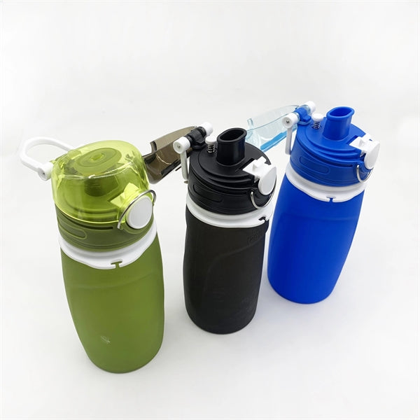 550ml 18oz silicon roll up collapsible water bottle