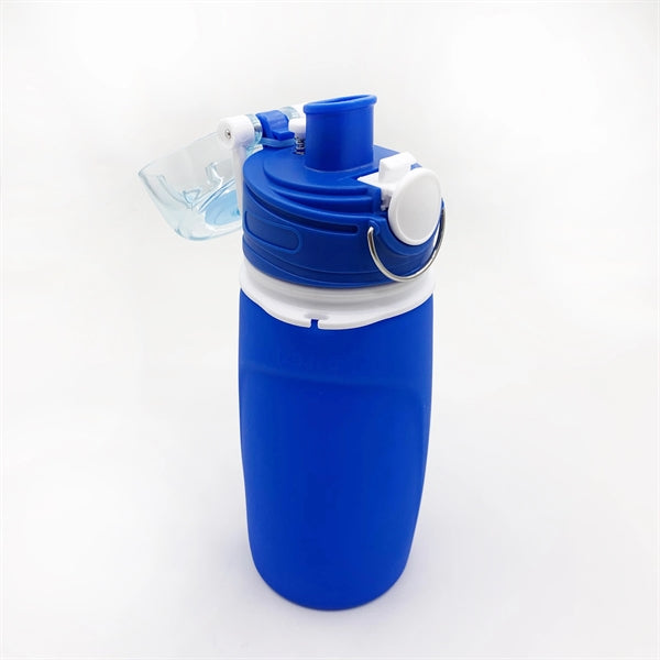 550ml 18oz silicon roll up collapsible water bottle
