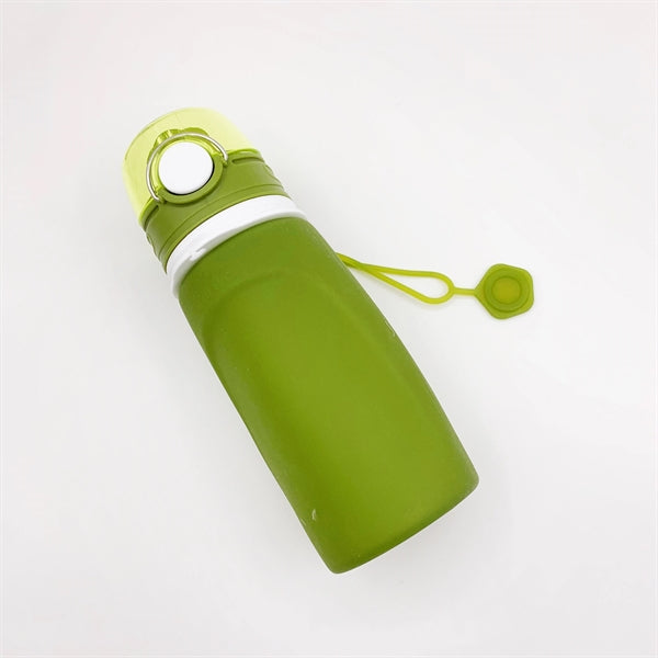 550ml 18oz silicon roll up collapsible water bottle
