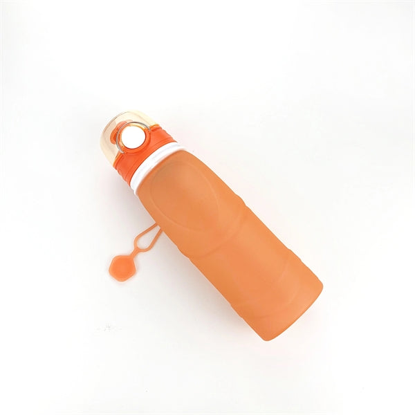 750ml 25oz silicon roll up collapsible water bottle
