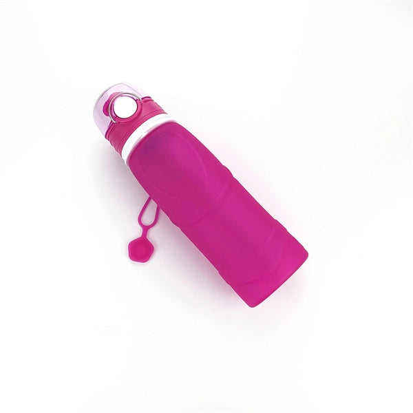 750ml 25oz silicon roll up collapsible water bottle