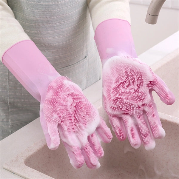 Silicone Brushed Dishwashing Gloves