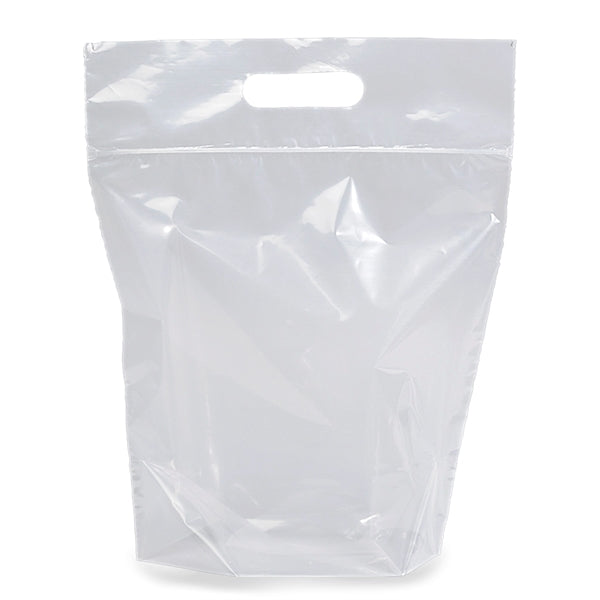 12" x 15" x 6" Clear Zip-Close Die Cut Handle Bag