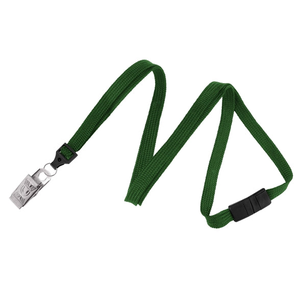 3/8" Blank Breakaway Lanyards w/ Bulldog Clip, Flat Braided