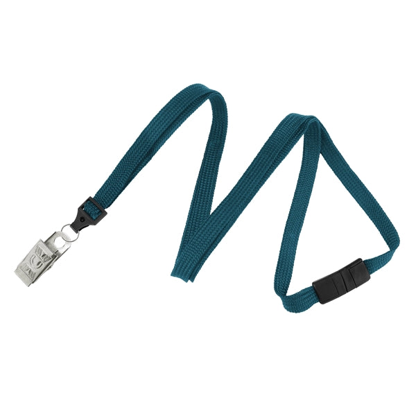 3/8" Blank Breakaway Lanyards w/ Bulldog Clip, Flat Braided