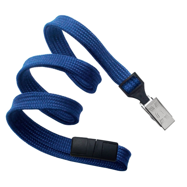 3/8" Blank Breakaway Lanyards w/ Bulldog Clip, Flat Braided