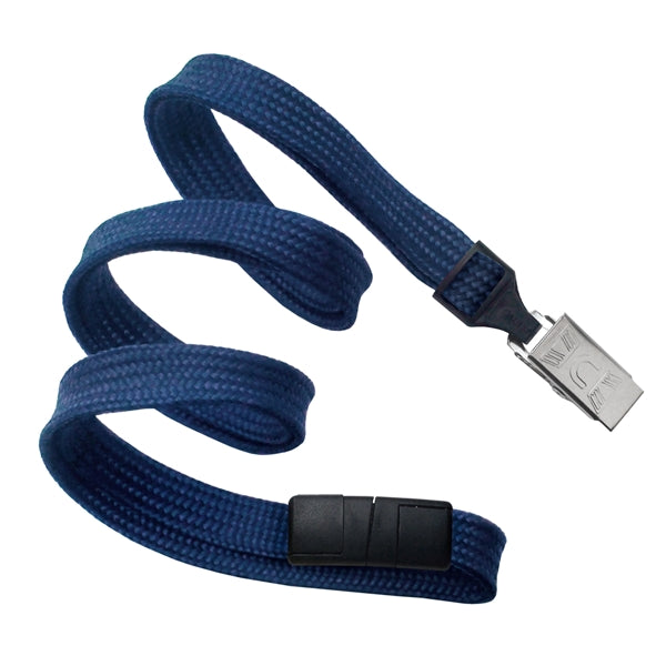 3/8" Blank Breakaway Lanyards w/ Bulldog Clip, Flat Braided