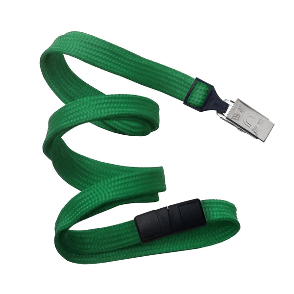 3/8" Blank Breakaway Lanyards w/ Bulldog Clip, Flat Braided