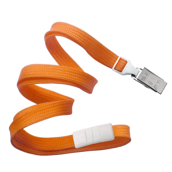 3/8" Blank Breakaway Lanyards w/ Bulldog Clip, Flat Braided