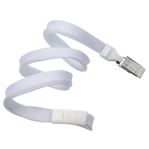3/8" Blank Breakaway Lanyards w/ Bulldog Clip, Flat Braided