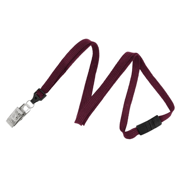 3/8" Blank Breakaway Lanyards w/ Bulldog Clip, Flat Braided
