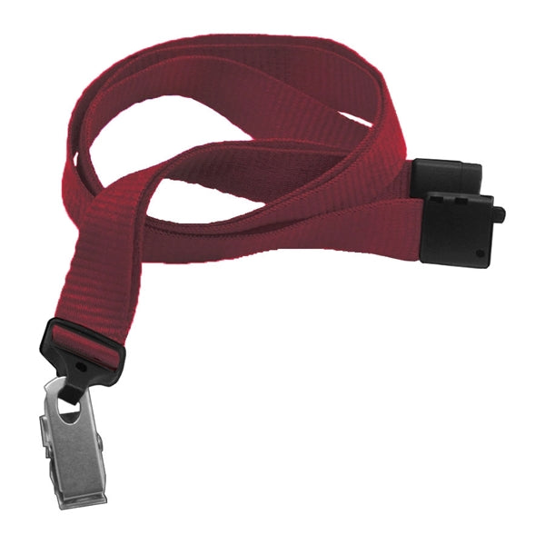 5/8" Blank Breakaway Lanyards with Bulldog Clip, Flat Ribbed