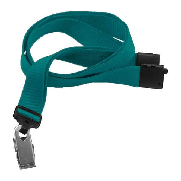 5/8" Blank Breakaway Lanyards with Bulldog Clip, Flat Ribbed