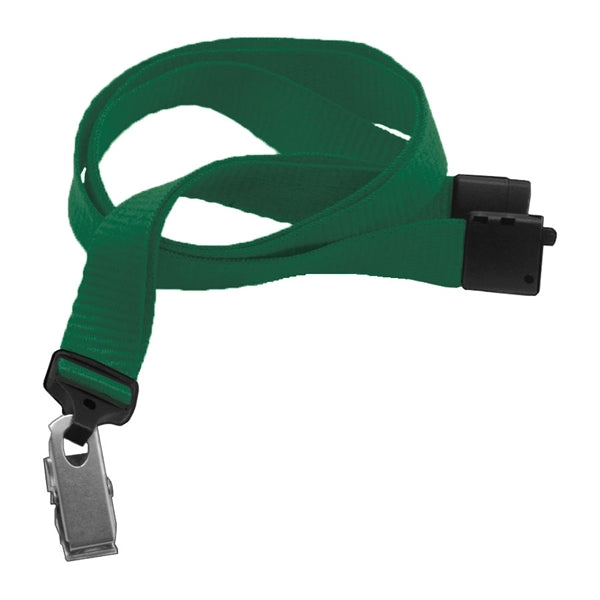 5/8" Blank Breakaway Lanyards with Bulldog Clip, Flat Ribbed